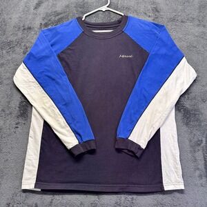 Vintage Maui Long Sleeve T-Shirt Mens Large Blue White Colorblock Surf Y2K